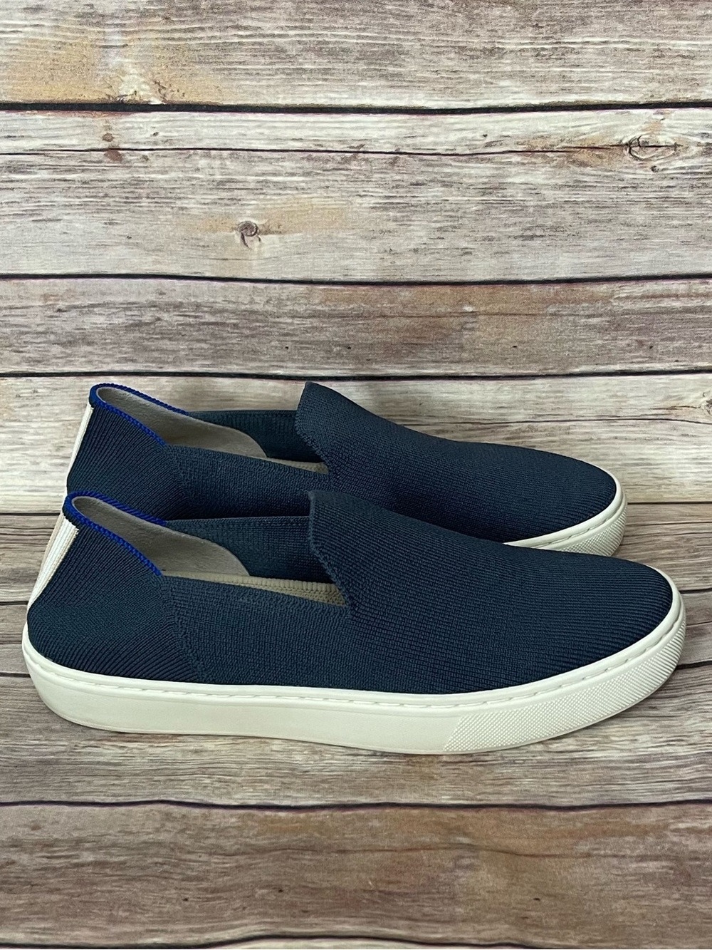 Rothy’s Size 6.5 Navy Blue Slip On Sneakers